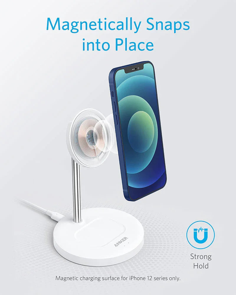 Anker Powerwave Magnetic 2-In-1 Stand Lite - White - Tashqila Anker Powerwave Magnetic 2-In-1 Stand Lite - White - Tashqila